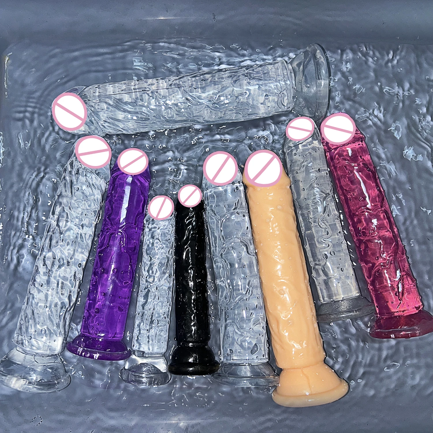5 Colors Mini Transparent Suction Cup Dildo Soft Personal Massager Toy - Image 3