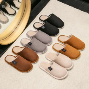 Winter Warm Plush Slippers Non-Slip Soft Indoor Home Shoes Men Women