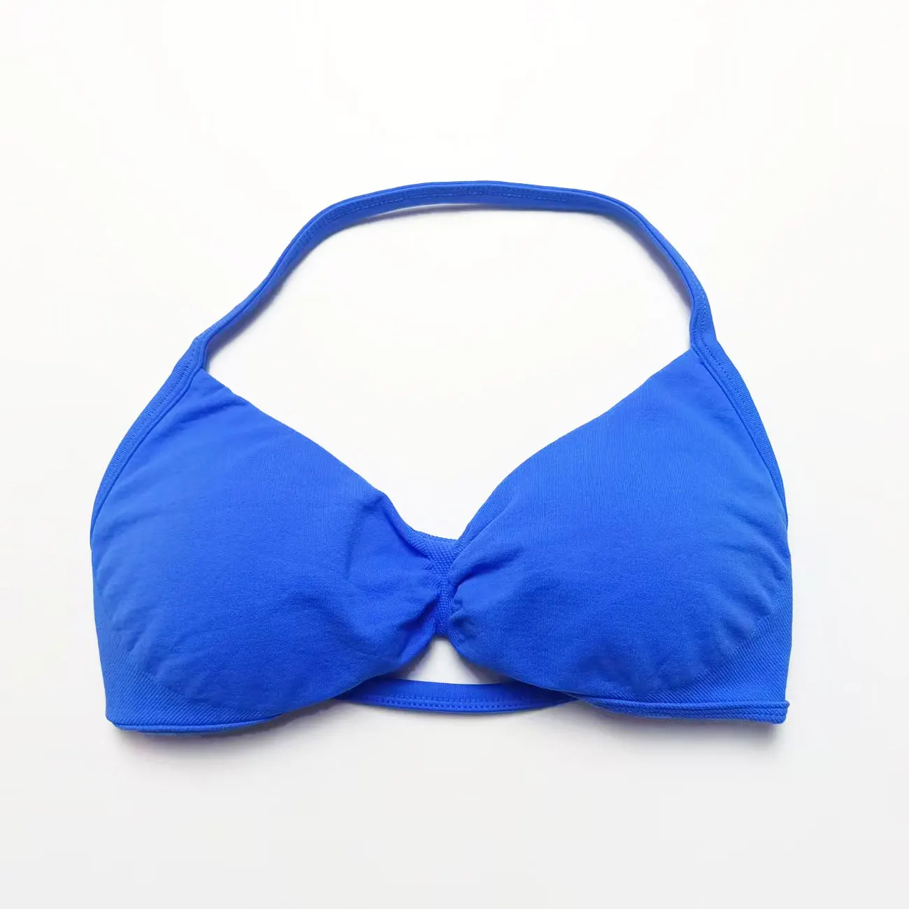 Women Strappy Sports Bra – High Support Seamless Halter Gym Yoga Top With Pads - Image 2