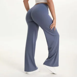 Women’s Softmotion Straight Leg Yoga Pants – High Waist Workout Trousers