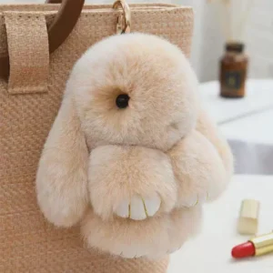 Fluffy Rabbit Fur Pom Pom Keychain 15cm Cute Bag Charm 16 Colors
