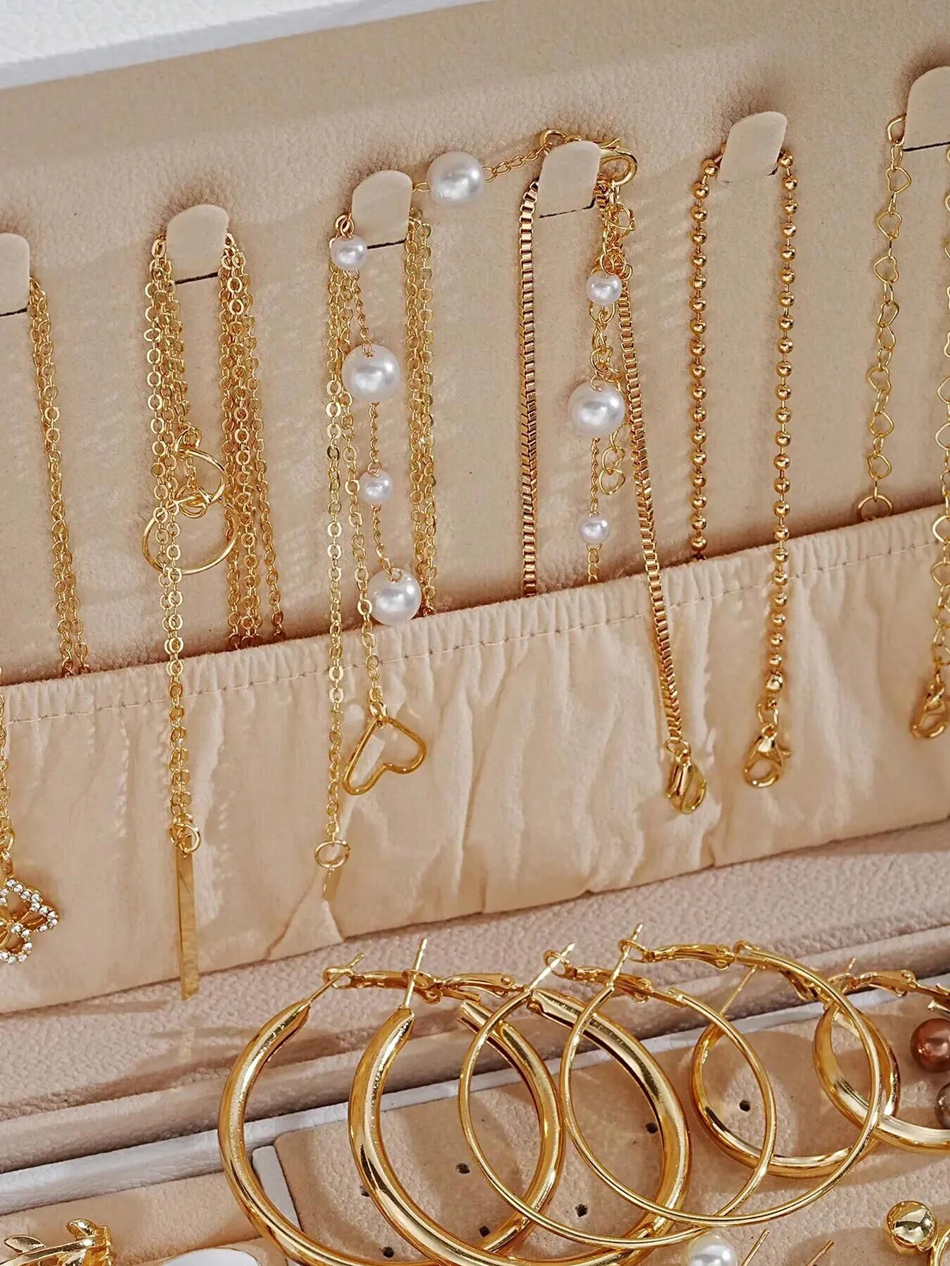 86Pcs Pearl Jewelry Set Women Necklace Earrings Rings Gold Silver 4in1 - Image 4