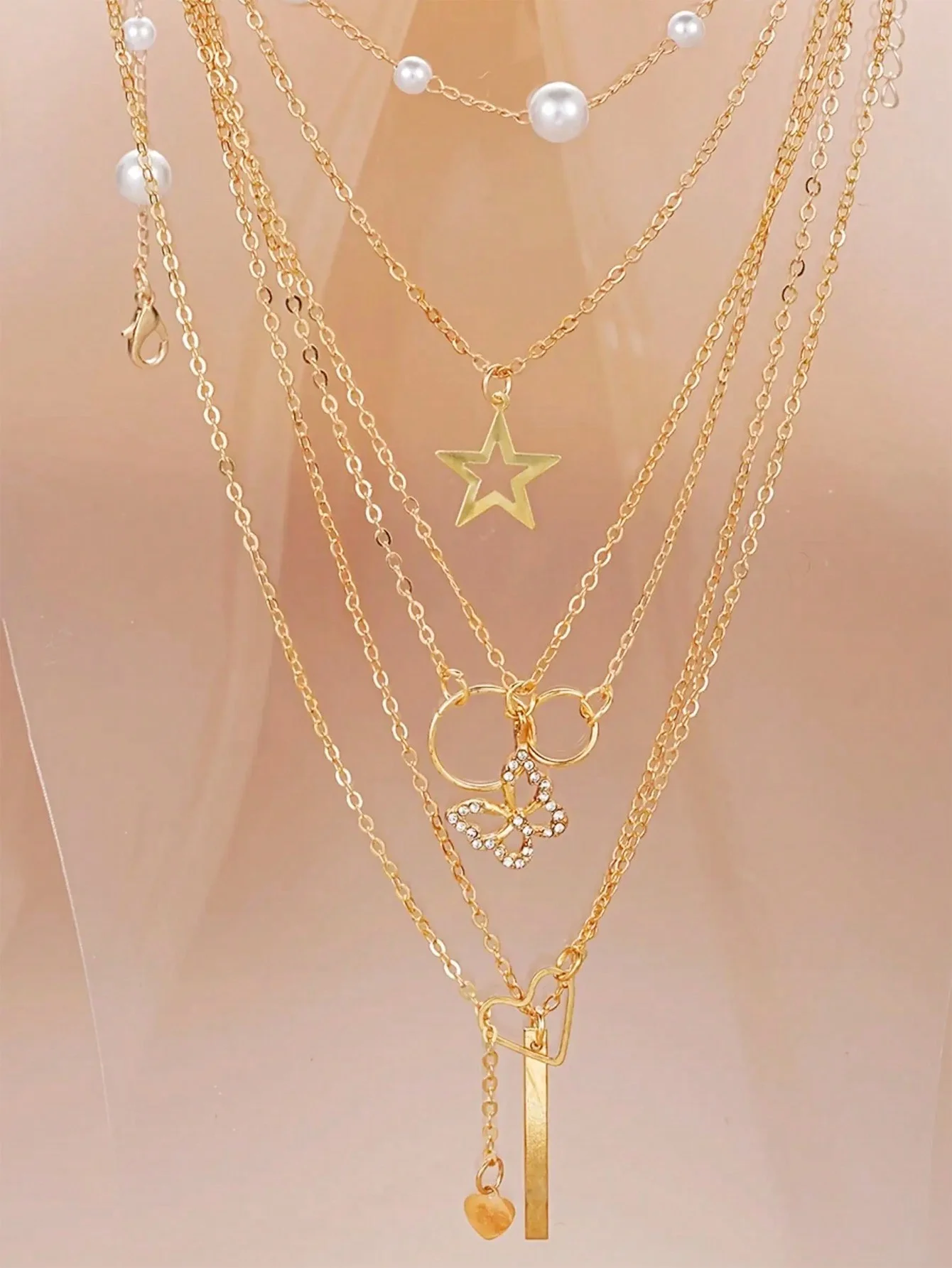 86Pcs Pearl Jewelry Set Women Necklace Earrings Rings Gold Silver 4in1 - Image 5